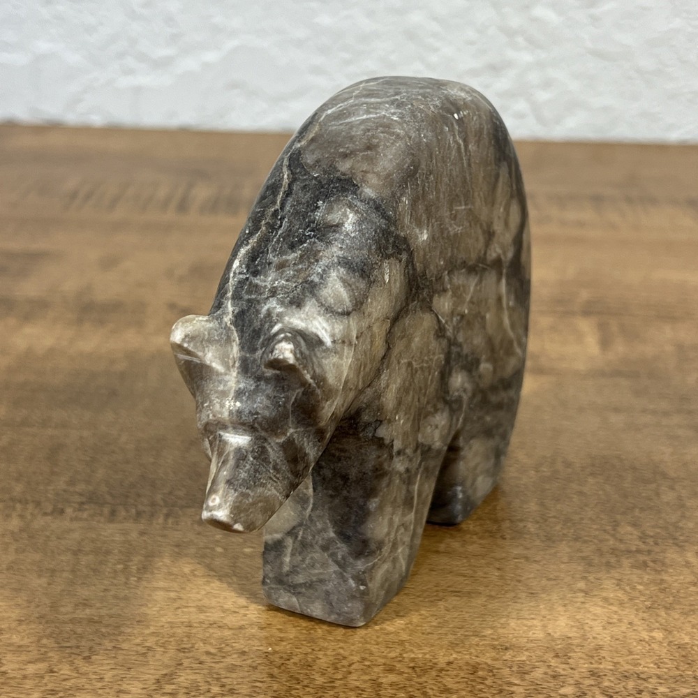 Marble Zuni Bear Fetish Marble Stone Figurine - Picture 9 of 12